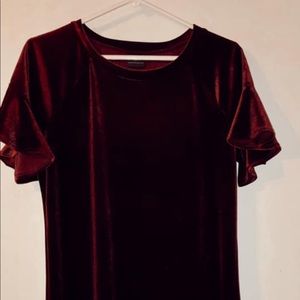 Maroon velvet dress